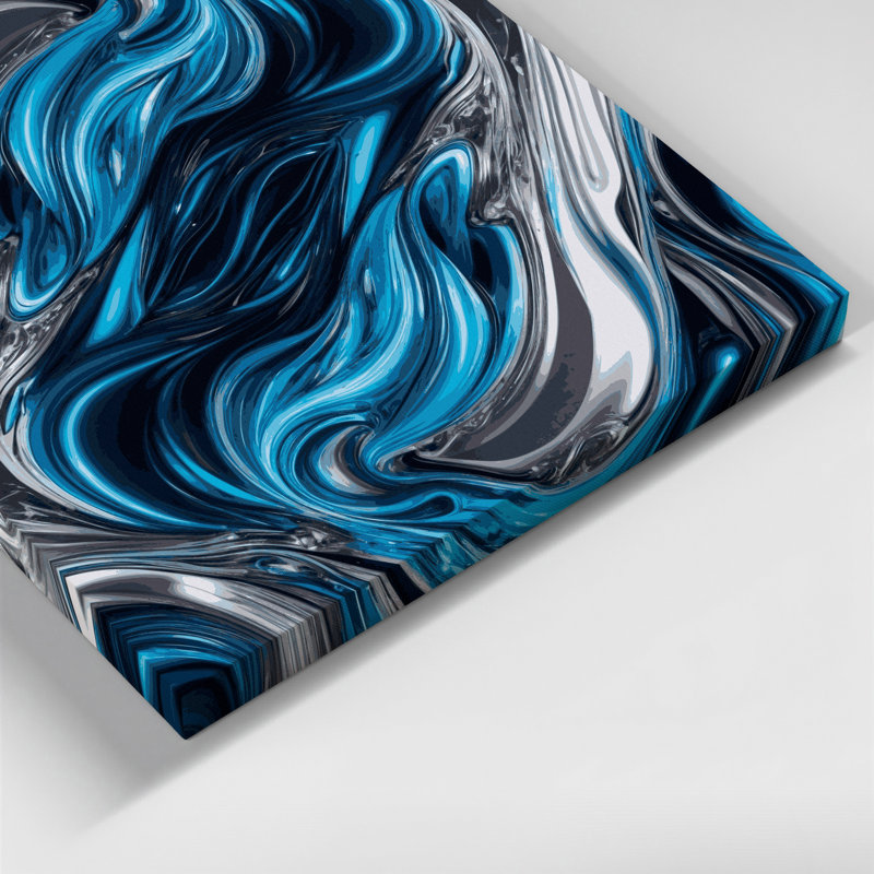 Abstrait art fluide sur toile grise 61, H 16 po x l 16 po