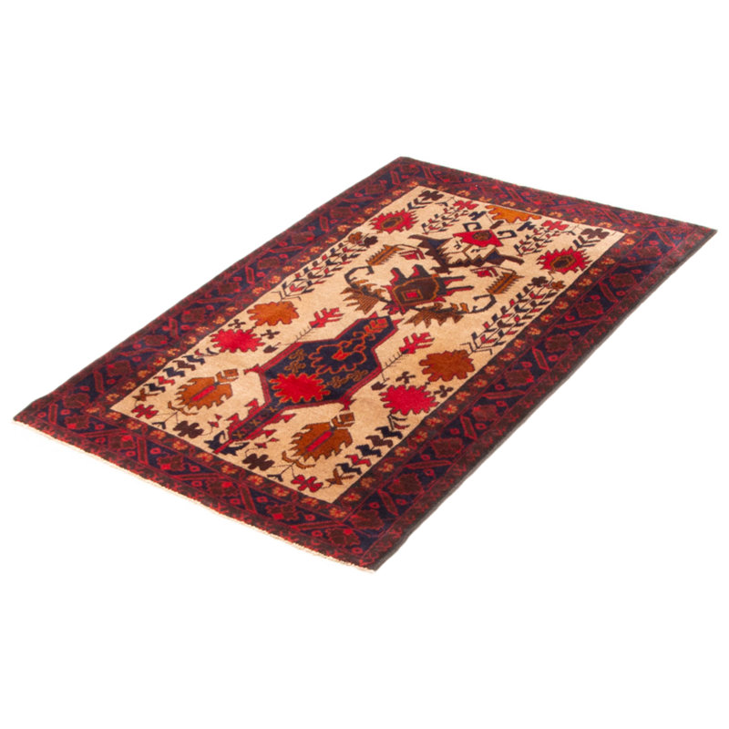 Tapis brun clair Teimani 2 pi 11 po x 4 pi 8 po