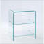 Table basse en verre trempé transparent trempé pour la maison et l'extérieur, facile à nettoyer et sans assemblage requis