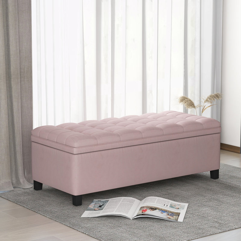 Banc de rangement à couvercle rabattable Droitwich, Rose