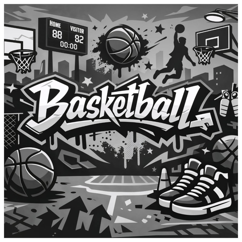 Housses de couette Basketball Graffiti Art, Lit simple