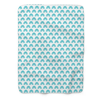 Aqua Shapes - 1 Piece Premium Sherpa Blanket 0061