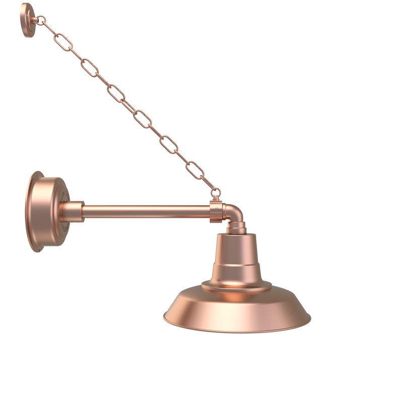 Luminaire de grange d'extérieur à DEL Haleigh, H 13 po x l 12 po x P 23 po, Vert rétro