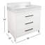 Meuble-lavabo simple 36 po avec plateau en pierre d'ingénierie Bayla-196312481