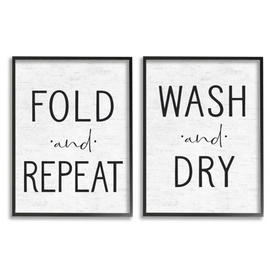 " Charming Laundry Fold Repeat Wash Dry " by Lettered And Lined 2 - Pieces