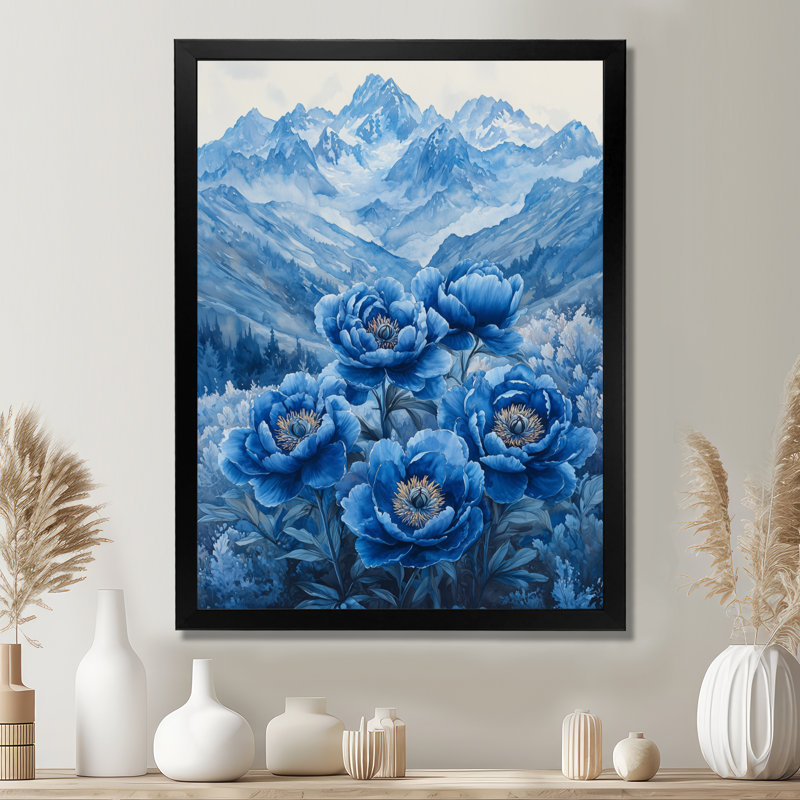Beare - Floral Wall Art Living Room, H 20 po x l 12 po, Reproduction encadrée sans passe-partout, Noir, noir, noir, noir