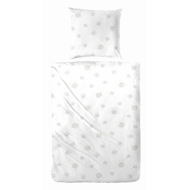 Cotton 144 TC Duvet Cover Set, 155 x 220 cm - 1 Pillowcase (80 x 80 cm), White
