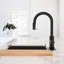 Robinet de cuisine rétractable à poignée simple avec plaque de pont, poignées et conduites d'alimentation-86502922