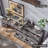 69" W Large Vanity Desk with 30" Lighted Mirror & 9 Drawers, Farmhouse Corner Makeup Table with Glass Top-1269219948