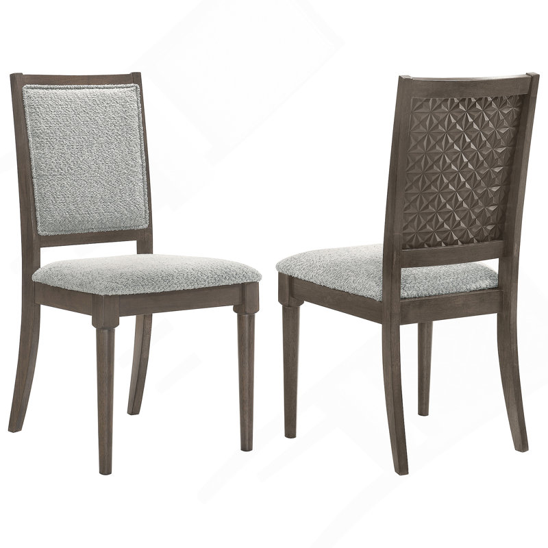Chaise d'appoint rembourrée brun foncé (ensemble de 2)
