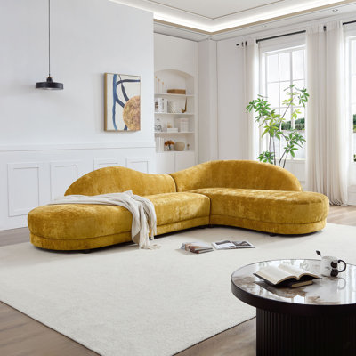 Canapé confortable avec méridienne 113,78 pouces Mid-Century