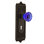Egg & Dart Plate avec trou de serrure décoratif et bouton de porte en cobalt cristal