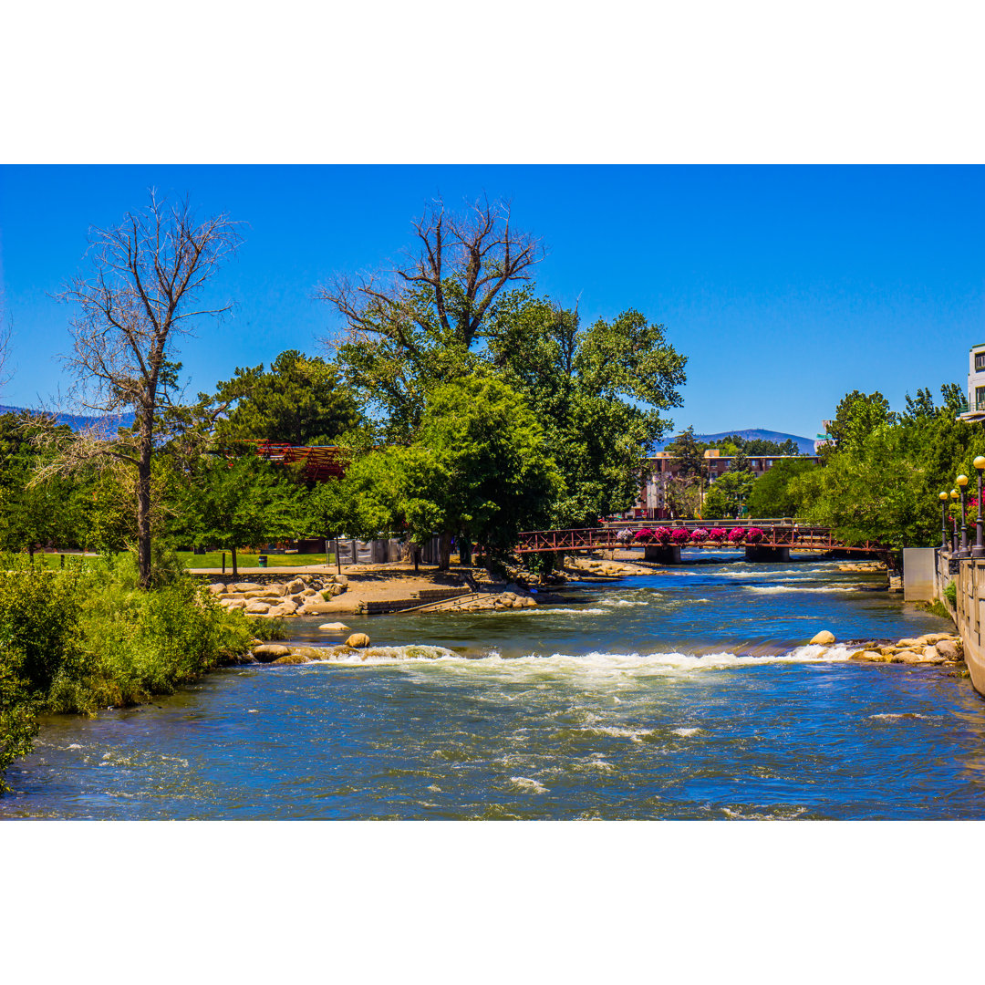 Leinwandbild Walking Bridge Over Truckee River