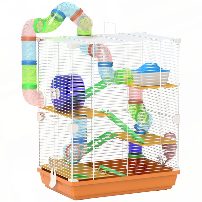 Cage à hamster à 5 niveaux avec tubes et tunnels PawHut