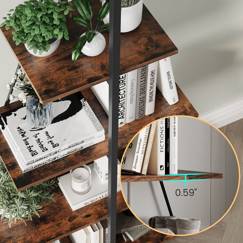  Bibliothèque à 4 niveaux en forme de A, Brun