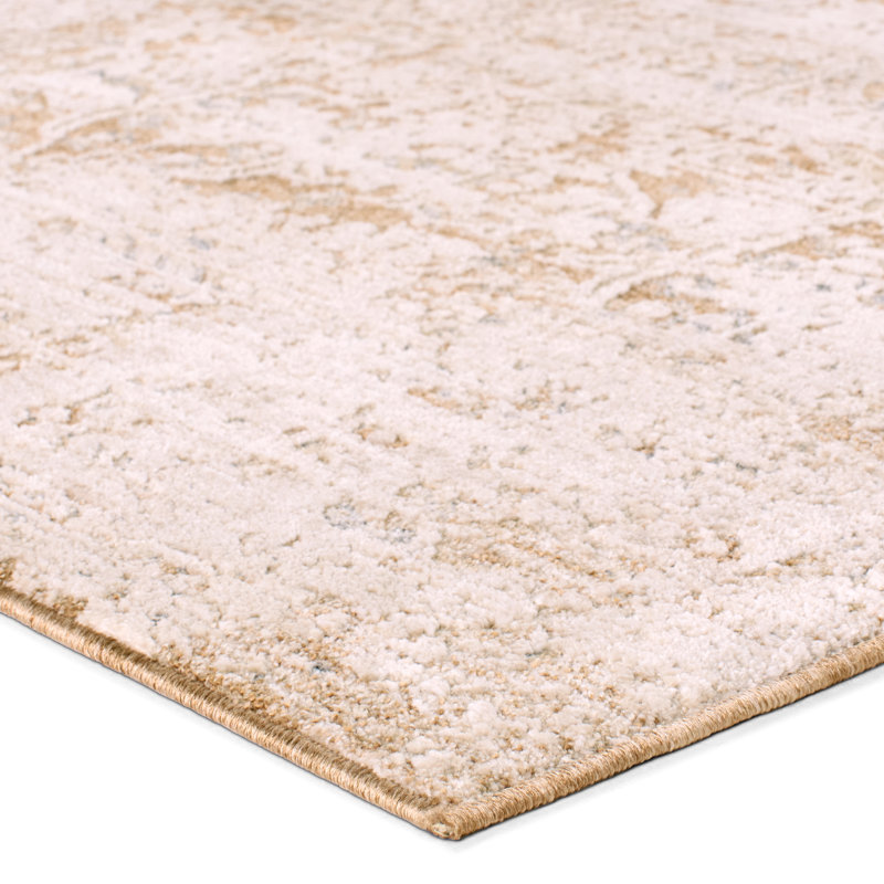 Arya ZAR04 Oriental Gold and Cream Area Rug, Rectangle 8'6" x 11'6"