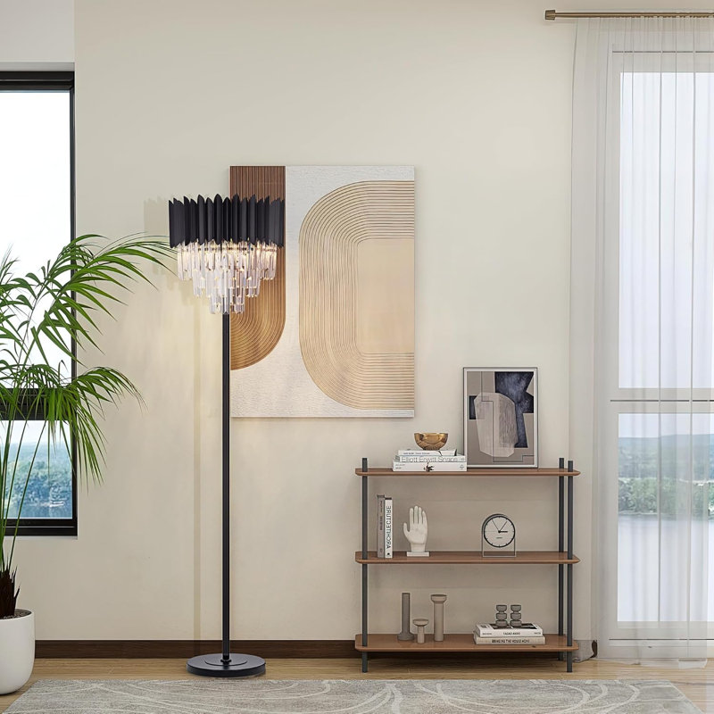 Black Crystal Floor Lamp