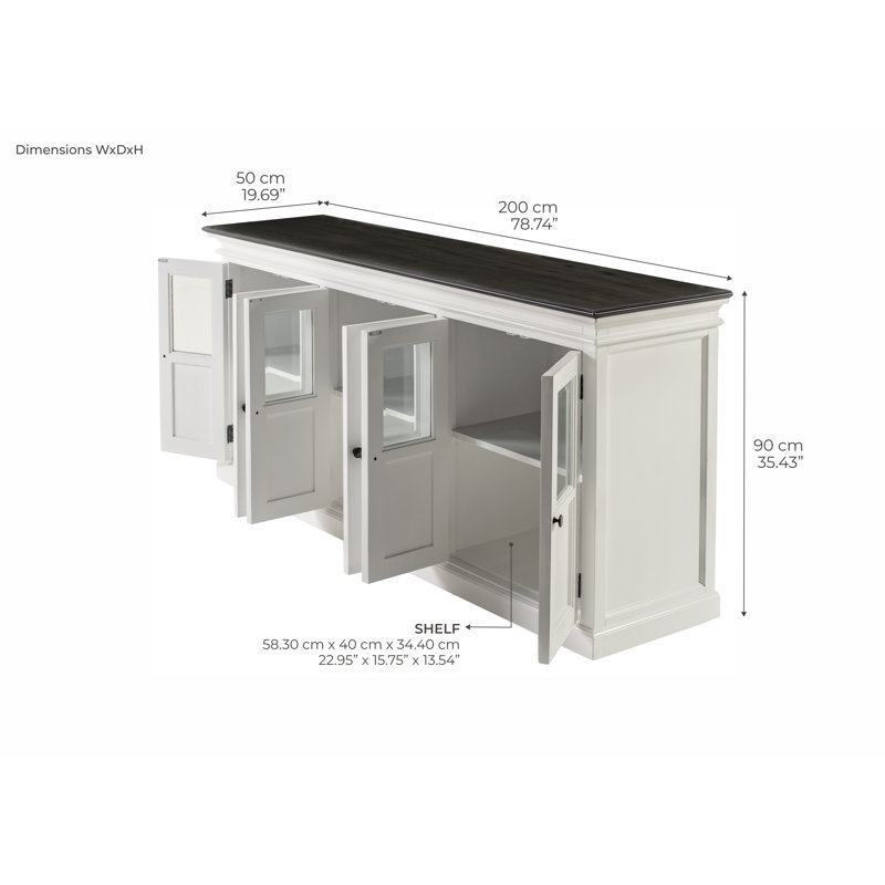 78.74'' Sideboard, White/Black