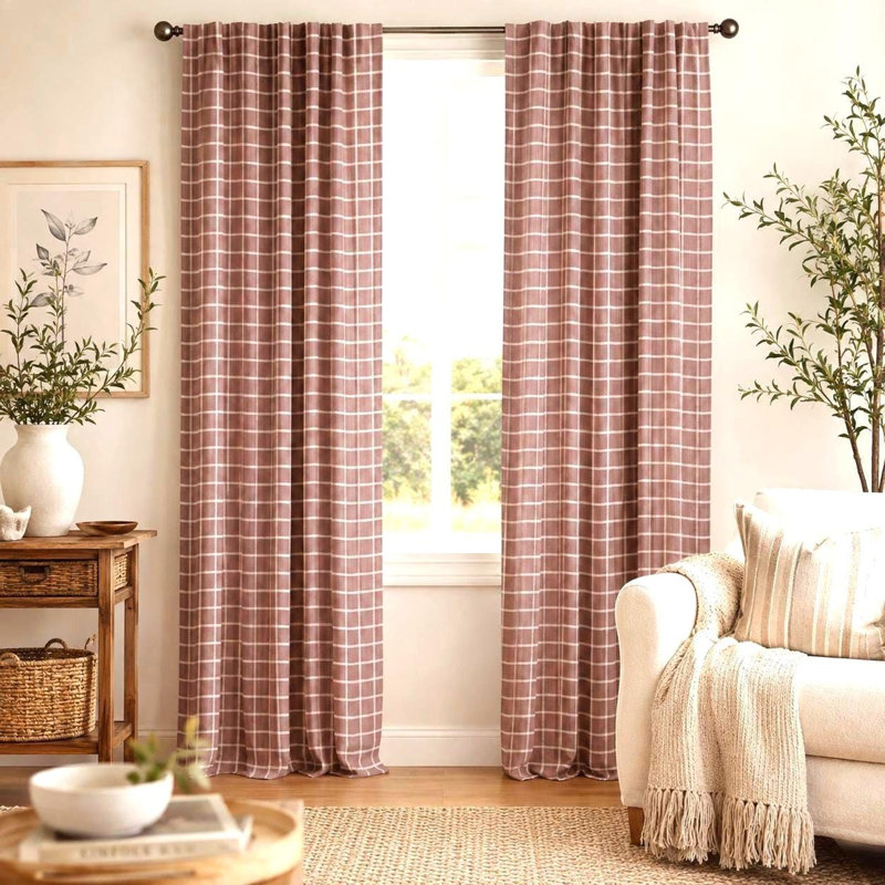 Rideaux en toile mauve Dusty, L 84 po x L 25 po
