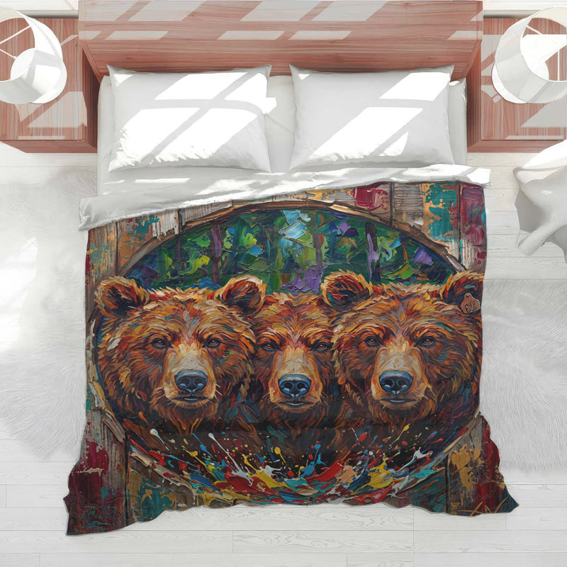 Three Brown Bears Comforter, Twin