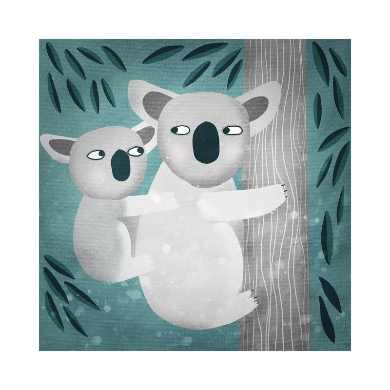 Reproduction d’art « Koala » par Nic squirrell, H 12 po x l 12 po x P 0,75 po, Toile tendue, Pas de tapis