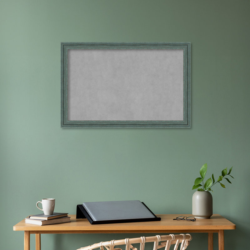 Tableau magnétique encadré gris sarcelle recyclé, 23" H x 35" W