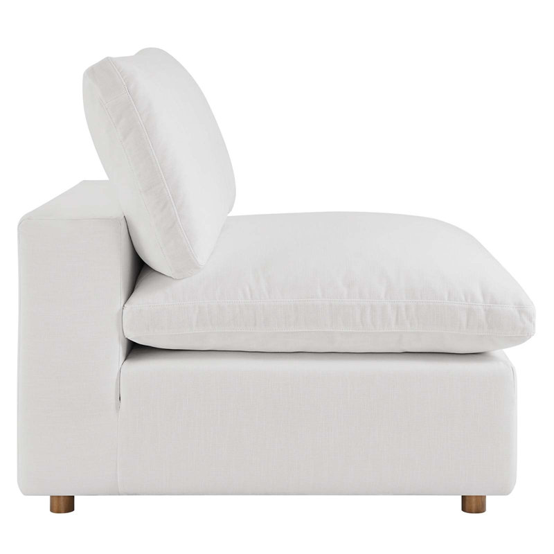 Pure White 40" Wood and Polyester Armless Chair