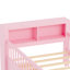 Lit simple rose avec structure et tiroirs de rangement spacieux avec tête de lit fonctionnelle-694115255