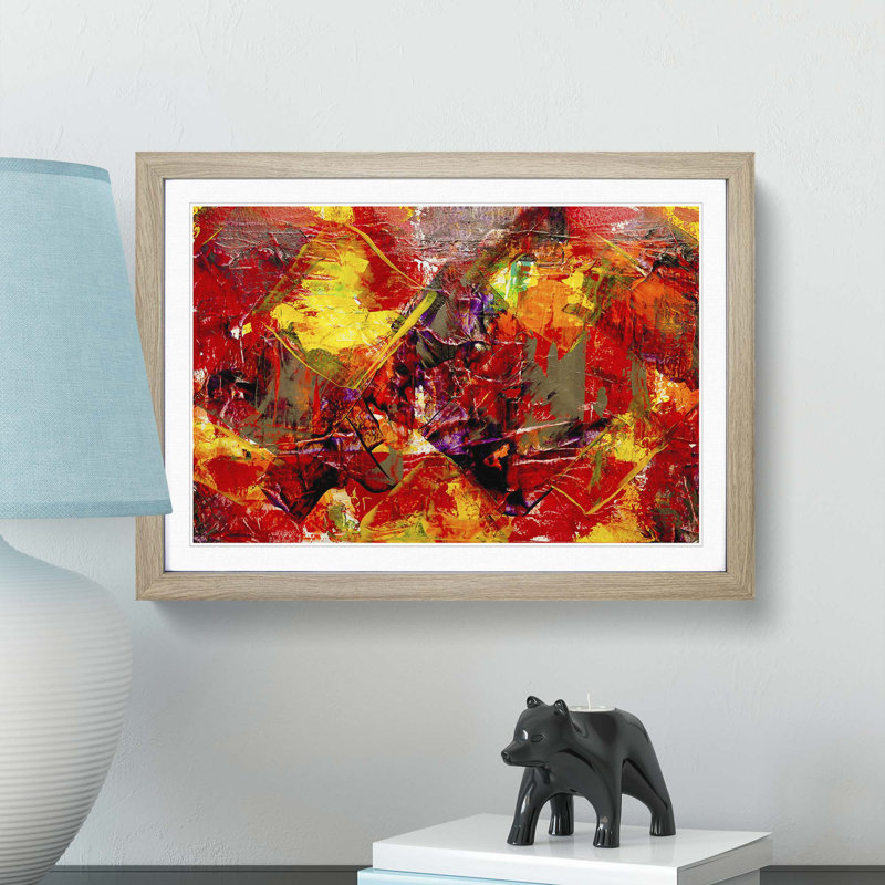 Abstract Art Painting Vol.215 by S.Johnson - Picture Frame Painting Print, Oak Framed, 36cm H x 48cm W x 2cm D