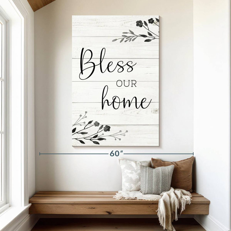 Plaque murale Kema Bless Our Home, H 51 po x l 34 po
