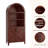 63" Arched Bookcase with Doors, 5-Tier Open Display Shelf & Storage Cabinet for Home Office-2045734914