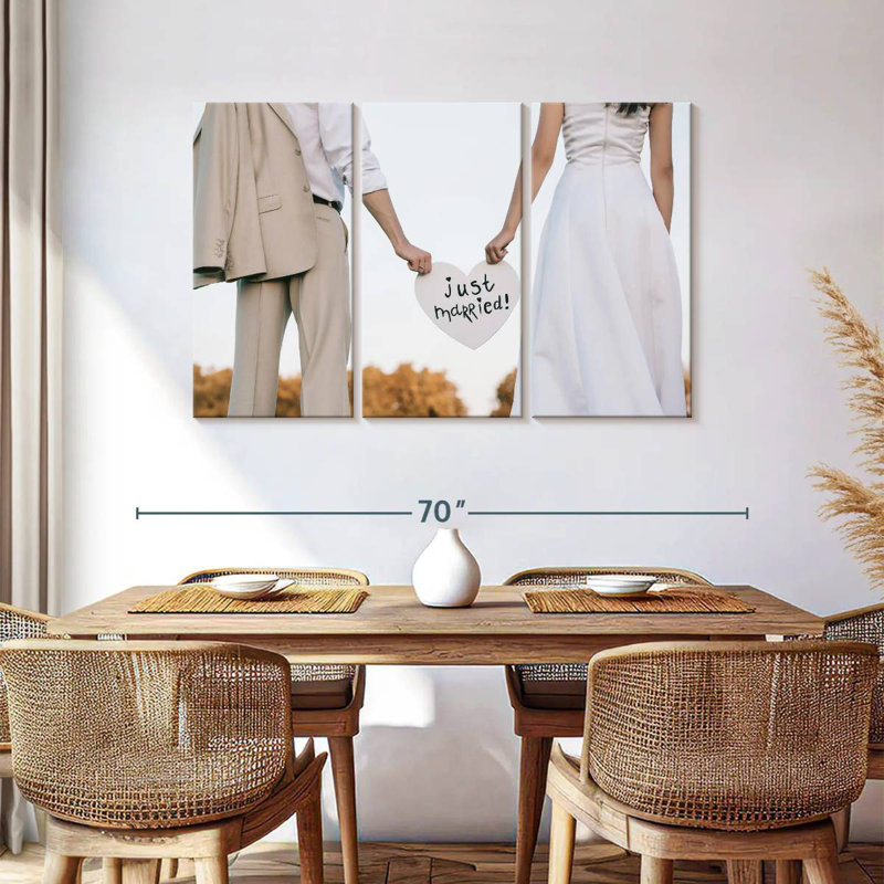 Tergel Just Married Bride And Groom, H 36 po x l 57 po