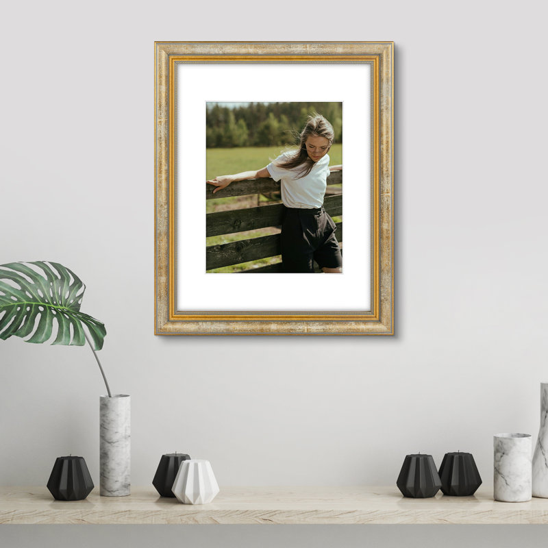 Matte Picture Frame, Vintage Gold, 8" x 10"