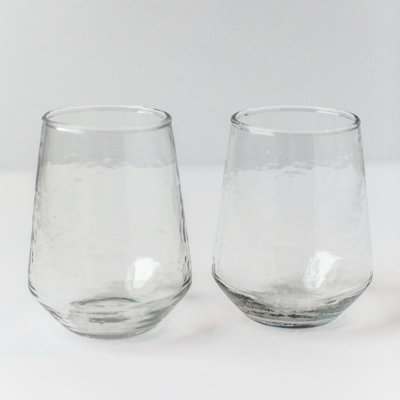 Verre martelé à la main S / 4 - Rosé