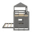 Lit superposé simple en bois sur lit double, lit mezzanine avec maisonnette, maison de campagne, échelle et garde-corps-708267515