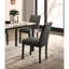 Chaises en tissu de laine de couleur blanche avec plateau de table en faux marbre et ensemble de salle à manger 5 pièces-821465911