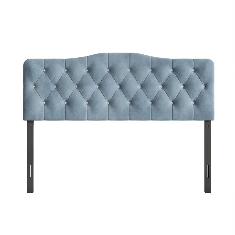 Tête de lit tapissier Dvante, Grand, Bleu pastel