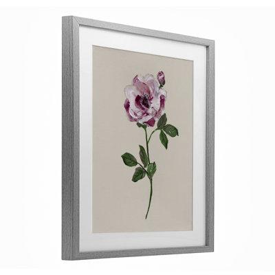 «Pink Jewel Rose», reproduction sous verre encadrée, design par Sally Swatland