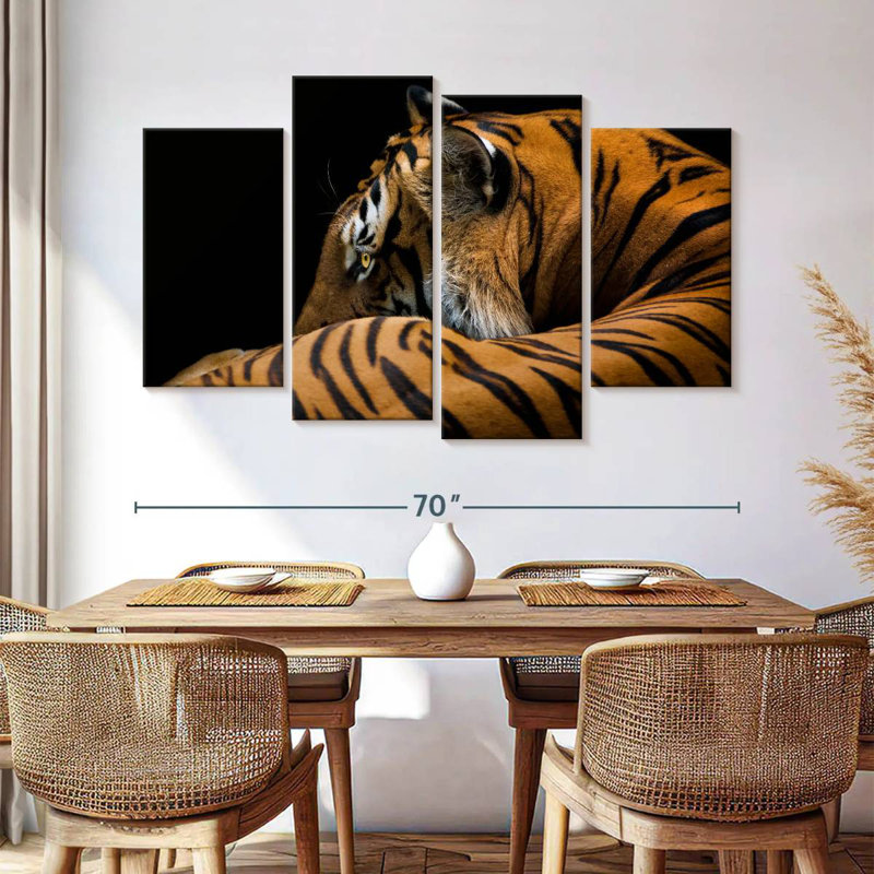 Tigre majestueux Brampt, H 42 po x l 68 po