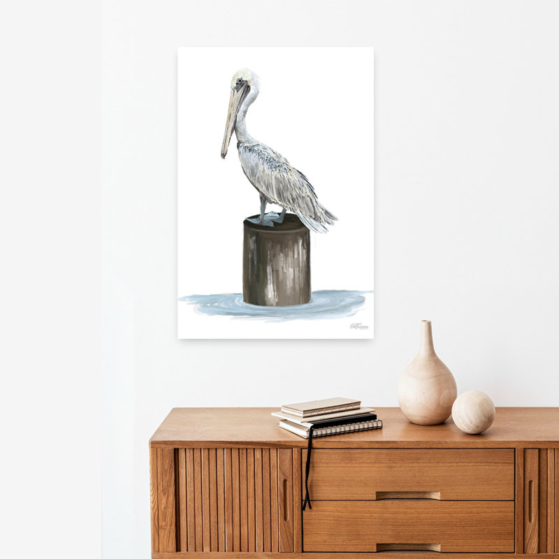 Pelican Side Eye Pelican Coastal Art, 24" H x 16" W