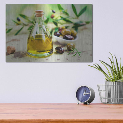 «Mama's Kitchen Olive Oil», art mural en métal, 36 po x 24 po