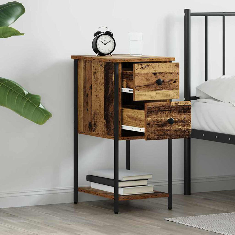 Bedside Cabinet 32 X 42 X 70 Cm Engineered Wood, Old Wood