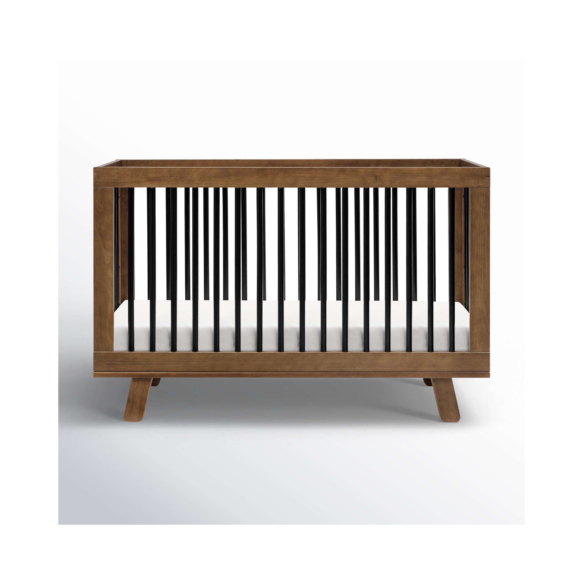 Hudson 3-in-1 Convertible Crib, Natural Walnut/Black