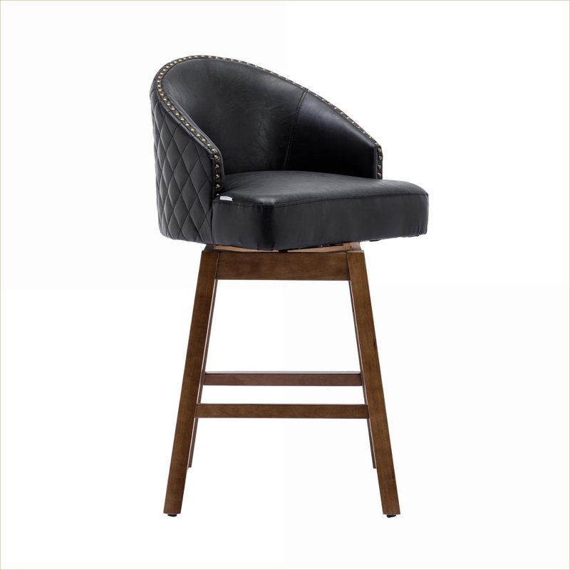 Chaise de bar pivotante en similicuir à hauteur de comptoir simple en similicuir par pour îlot de cuisine, sièges d'appoint de style classique