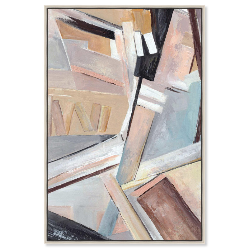 Toile «Balancing Lines II» par Boho , Encadrement argenté, H 16 po x l 11 po