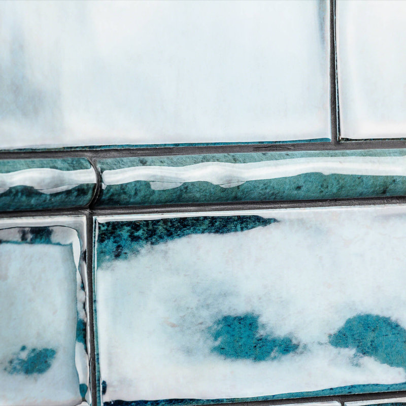 Chateau Blue Ceramic Pencil Liner Tile Trim 1x12