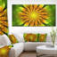" Bright Yellow Fractal Flower on Green " Graphic Art Print-19241215