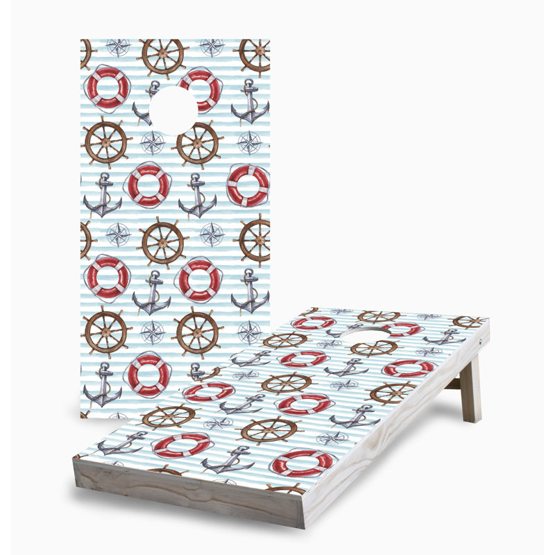 Ensemble de planches de maïs à motif de rayures nautiques avec lumières DEL