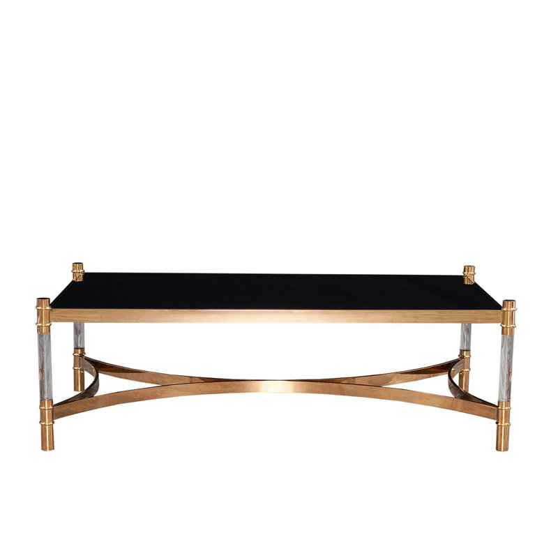 Glass Top Coffee Table, Gold