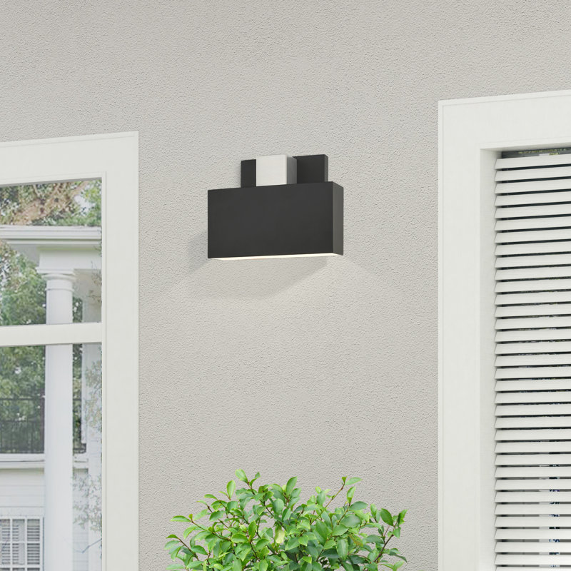 Burttram Solid Brass Wall Light, 5.25" H x 6.5" W x 3" D, Black